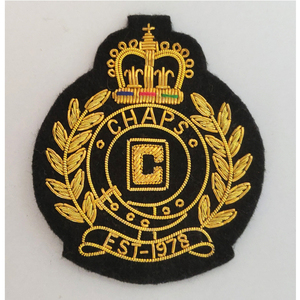 Insignias y Emblemas Personalizados OEM de 7 cm Bordados a Mano con Hilo de Oro, Hechos a Mano, para Coser, al Mejor Precio - Product Image 1