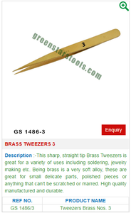 Brass Tweezers AA <b>Jewellery</b> Making Tools - Jewelry Tools - Product Image 2