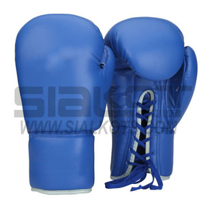 Boxing Gloves Professional Red Lace Up Fighting 5228 - Product Image 1