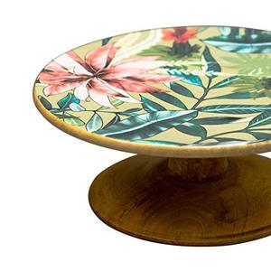Round Acacia Wood and enamel <b>Cake</b> <b>stand</b> for Cupcake Dessert Serving Tray Display <b>Cake</b> <b>Stand</b> kitchenware accessories - Product Image 4