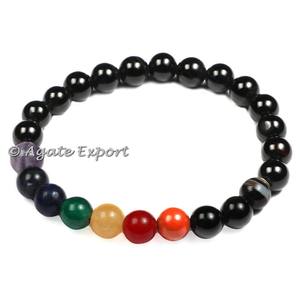 Pulseras de Ágata con Cuentas Plateadas/Doradas Hechas a Mano para Unisex - Product Image 1