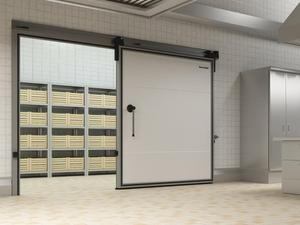 Stainless Steel <b>Sliding</b> Type Frozen Room Doors with Electric Side Opening and Thermal Insulation - Product Image 5