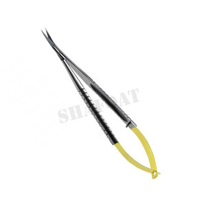 Portaagujas Manual Castroviejo de 14 cm con inserto de carburo de tungsteno, diseño curvo, base de instrumento quirúrgico - Product Image 4