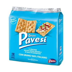 En kaliteli İtalyan aperatif hiçbir tuzlu ve gevrek kraker 560Gx12 PAVESI PAVESI BARILLA satılık