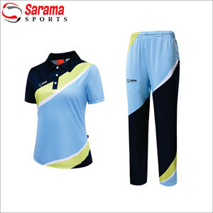 ชุดยูนิฟอร์มทีมคริกเก็ตพิมพ์ลายแบบซับลิเมชั่นสั่งทำพิเศษของ Sarama Sports รุ่น 001 คอวีแบบยูนิเวอร์แซลพร้อมปกเสื้อ - Product Image 1