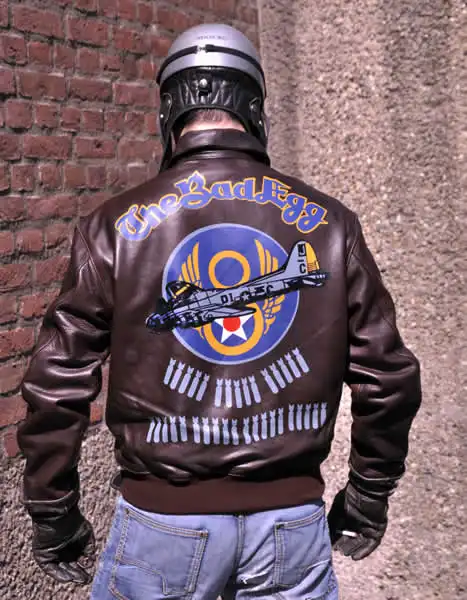 USA Noble House Flight Patches Jacket Men's Leather Bomber Jacket With Custom Patches - Wholesale Price