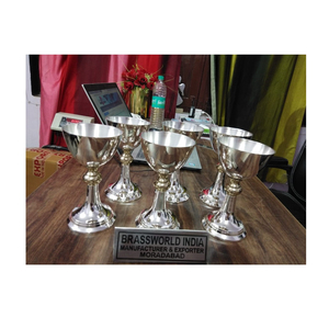 Brassworld Inde Nouveau Design Argent Calice Religieux En Laiton Modèle Église Fournitures En Acier Poli Logo Personnalisé Ange Souvenir - Product Image 1
