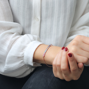 Unique Thin Pave Bar Colorful Stone <b>Bracelet</b> Wholesale Handcrafted 925 Sterling Silver Jewelry - Product Image 2
