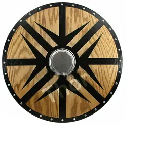 Item de artesanato com escudo medieval, escudo de flecha preta viking