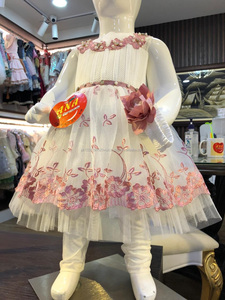 Robe élégante avec bandeau pour petite fille, tenue décorative brodée, couleur blanche, nouveau design, meilleure qualité - Product Image 2