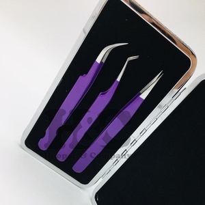 แหนบถอนขนตาปลอมโลโก้ตามสั่งอุปกรณ์สแตนเลสสำหรับการต่อขนตาบรรจุภัณฑ์แบบพรีเมียม - Product Image 4