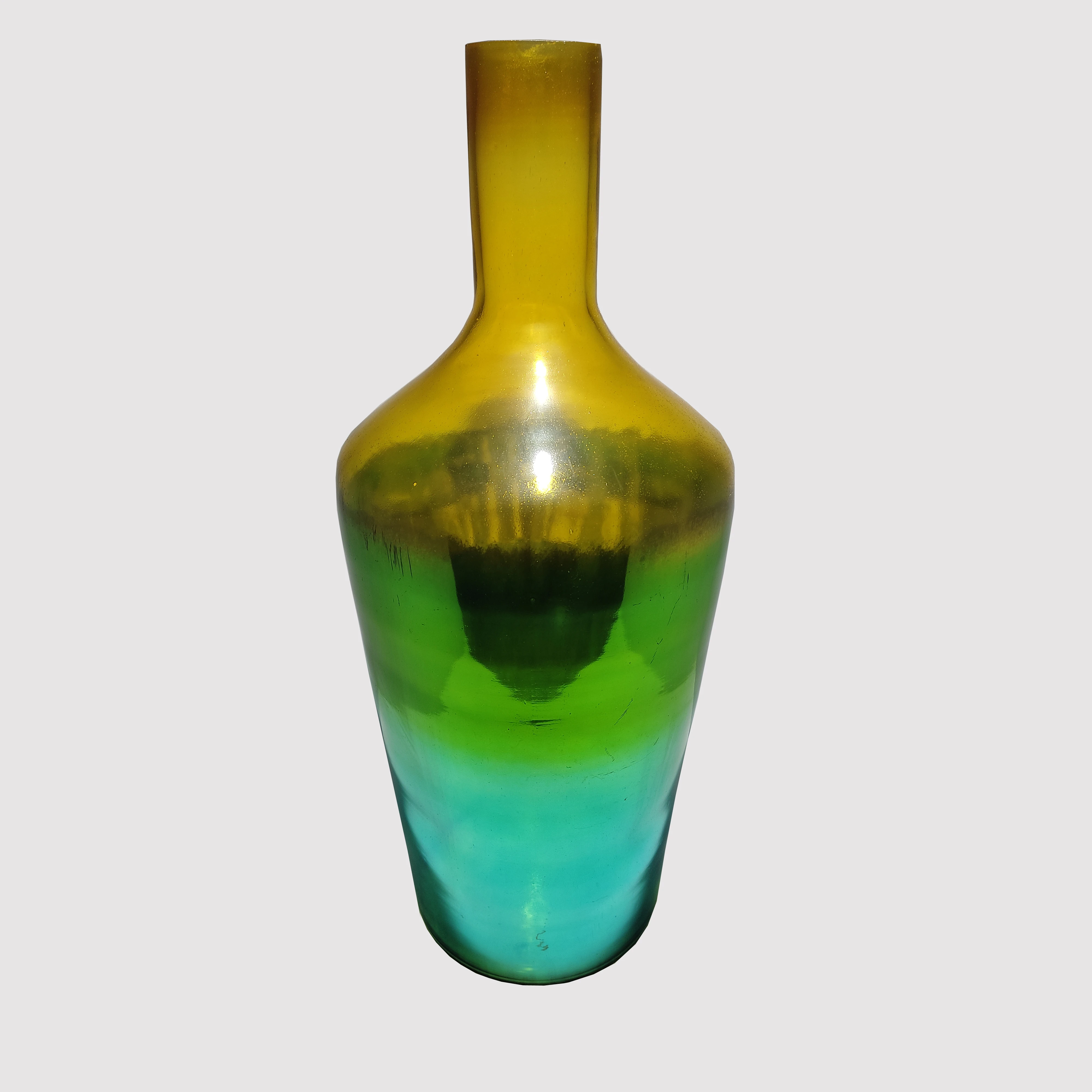 Exquisite design iridescent surface glass vase for flowers