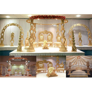 Mandap de mariage en bois de designer, Mandap en bois en forme de cœur pour mariage indien, Grand Mandap en bois pour mariage au Royaume-Uni, Mandap en bois pour roi au Canada, Événement aux États-Unis - Product Image 1