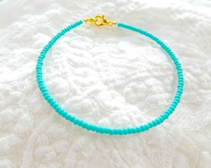 Turquoise bracelet dainty bracelet seed bead bracelet beaded bracelet boho chic teal bracelet aqua bracelet minimalist bracelet - Product Image 1