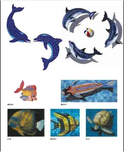 Foshan-Baldosas de mosaico para piscina, diseño de delfín