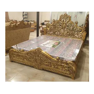 Hand Carved <b>King</b> <b>Size</b> Teak Wood <b>Bed</b> Indian Teak Wood <b>King</b> <b>Size</b> <b>Double</b> <b>Bed</b> Luxury Wooden Hand Carved <b>Double</b> <b>Bed</b> - Product Image 1