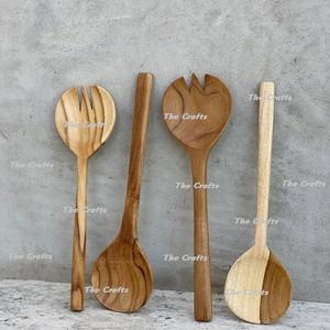 Juego de Cubiertos de Madera Color Marrón para Servir Alimentos, para el Hogar, Hotel y Restaurante, Juego de Cucharas de Cocina - Product Image 2