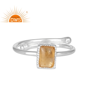 ธรรมชาติซิทรินแหวนพลอยผู้ค้าส่งมาใหม่925เงินปรับแหวนสำหรับผู้หญิง - Product Image 2