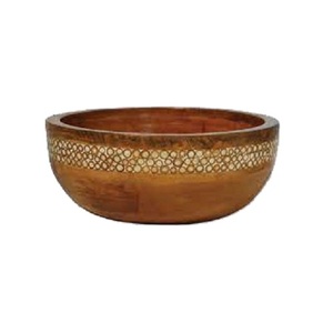 Hand Crafted Design Decorative <b>Wooden</b> <b>Bowl</b> Hotel Kitchenware <b>Large</b> Capacity Rounded Food Serving <b>Bowl</b> Natural <b>Wooden</b> <b>Bowl</b> - Product Image 1