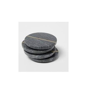 Offre Spéciale meilleure qualité personnaliser sous-verre en marbre noir forme ronde accessoires de cuisine utilisation de verres à vendre - Product Image 4