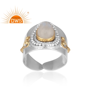 Rainbow Moonstone Set Sterling Silver Handmade Antique <b>Ring</b> Gemstone Jewelry for Women Gift for Her Vintage Collection - Product Image 1