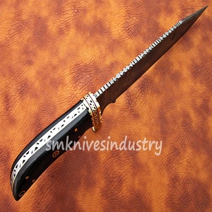 Couteau de chasse de damas fait à la main, personnalisable avec un travail de fichiers,(smk13487) - Product Image 4