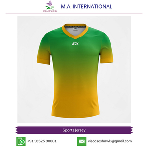เสื้อเจอร์ซีย์กีฬาแบบสวมใส่สบาย คอวี แขนสั้น ทรงปกติ ออกแบบเองได้ตามสั่ง ขายส่ง - Product Image 2