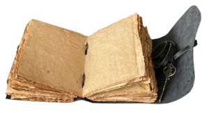 Cổ điển màu đen chính hãng Da ràng buộc Tạp Chí Antique Key với vườn hoa dập nổi máy tính xách tay chính tả cuốn sách của bóng tối grimoire cuốn sách - Product Image 5