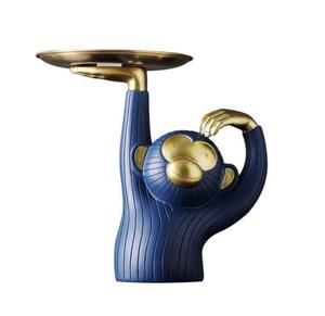 Plateau de service doré et élégant avec support, pour le Restaurant, les hôtels, la maison, couleur cuivre, plateau en métal décoratif, Fruits et légumes - Product Image 4