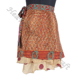 Mini jupe indienne en soie, disponible en plusieurs couleurs, style Boho - Product Image 5