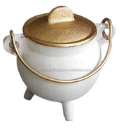 Brûleur d'encens en fer Kalavastu, finition colorée, avec poignée en forme de chaudron, pour charbon de bois, parfum d'ambiance toutes saisons, décoration intérieure, articles de cuisine