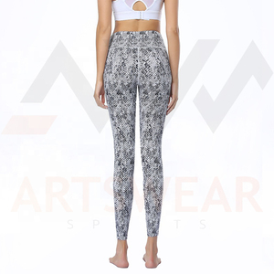 Leggings de yoga taille haute pour femmes avec logo personnalisé, 100 % Spandex Polyester, légers et respirants, motif imprimé, collection 2022 - Product Image 2