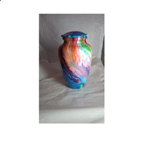 Urne de crémation en ALUMINIUM de forme multicolore pour les cendres, fournitures de funérailles brasworld inde - Product Image 1