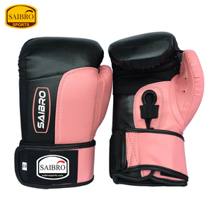 High Quality 14oz Cowhide Synthetic Leather Double Strap Kick Boxing/MMA Training <b>Gloves</b> <b>Mesh</b> Palm Hand Grips for Martial Arts - Product Image 4