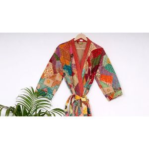 เสื้อคลุมผ้าคอตตอนทำด้วยมือของผู้หญิงเสื้อแจ็กเก็ตครอสโอเวอร์แบบอินเดียเสื้อคลุมทำงานคาร์ดิแกนตัดด้วยมือสำหรับฤดูใบไม้ผลิฤดูใบไม้ร่วง - Product Image 6