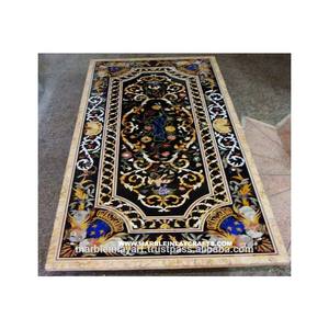 Plateau de Table à manger décoratif, avec incrustation de marbre, style Restaurant - Product Image 1