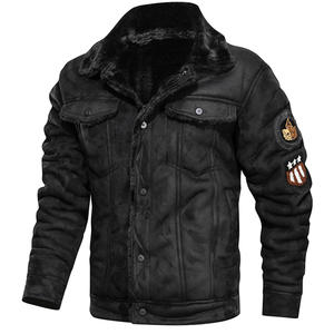 Veste chaude personnalisée en cuir pour hommes, manteaux d'hiver élégants et chauds pour moto - Product Image 5