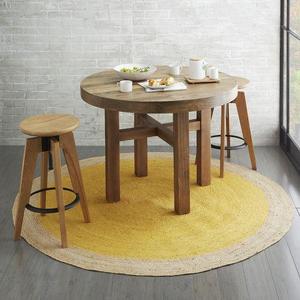 Handmade Cotton Rugs and Carpets 100% Natural Cotton Rug Hand Braided Round Area Rug Geometric <b>Cushioned</b> for Home Decor - Product Image 1