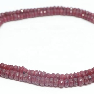 ลูกปัดพลอย Rondelle ทำจากทับทิม,เพชรพลอยเหลี่ยมย้อมสีธรรมชาติ - Product Image 4