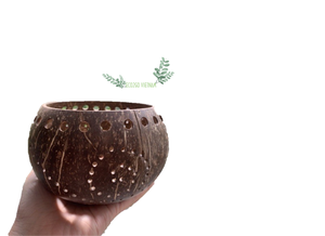 Wholesale in Vietnam Coconut Shell Tea Light Holder/ Coconut Shell Candle Holder With Engrave Laser Logo Made in Eco2go Vietnam - Product Image 3