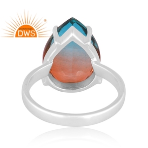 Newly Designer Fine Sterling Silver Natural Bio Alexanderite Doublet <b>Quartz</b> Gemstone Stackable <b>Ring</b> Jewelry Manufacturer - Product Image 4