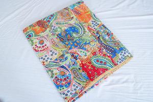 Bán Buôn Chắp Vá Ấn Độ Handmade Kantha Quilt Paisley In Kantha Bed Cover Reversible Chăn - Product Image 4