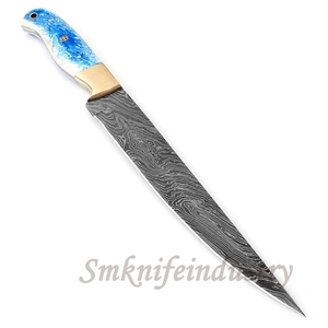 Nouveau Personnalisé Damas Forgé à la Main cuisine couteau Avec gaine en cuir (smk1631) - Product Image 2