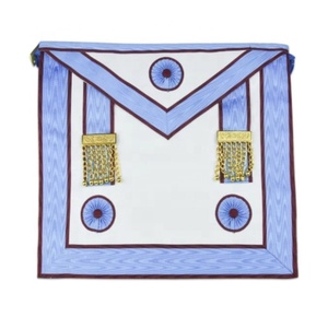 Tablier maçonnique en cuir Regalia avec conception 3D en gros Style Logo brodé motif carré décoration magnétique Badge à coudre - Product Image 5
