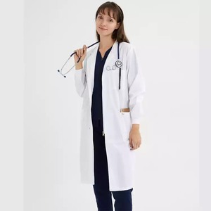 Blouse médicale à manches longues en sergé coton/polyester de haute qualité PIONEER Fashion avec détection de logo pour femme - Product Image 1