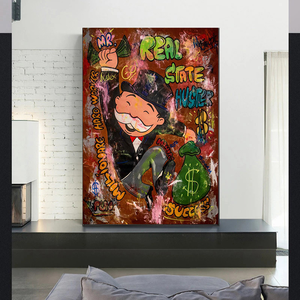 Pintura Decorativa de Pared en Lienzo Arte Pop Moderno Hecho a Mano de <span class=keywords><strong>Alec</strong></span> <span class=keywords><strong>Monopoly</strong></span> para el Hogar - Product Image 6