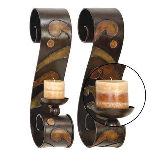 Appliques murales en fer forgé, panneaux muraux décoratifs, horloge murale décorative, décorations de mariage en pots de verre, bougies parfumées - Product Image 3