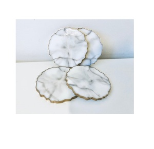 Posavasos de piedra de resina y regalo de inauguración de la casa, posavasos de madera de pino a bajo precio y resina al mejor precio, accesorios de estilo clásico - Product Image 4