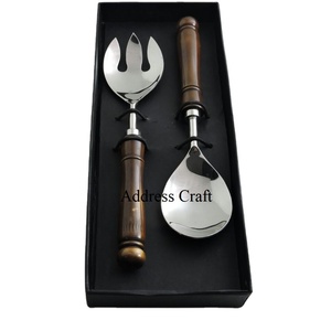 Best Selling Salad Server Set With Resin Handle Home Hotel Use Kitchen Tool Steel Cutlery Set Hotel <b>Serving</b> <b>Spoon</b> Fork Flatware - Product Image 1