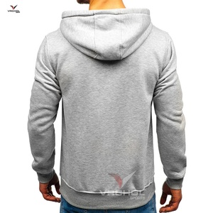 Sudadera con capucha de gran tamaño de un color para hombre, forro polar antiencogimiento de talla grande con serigrafía bordada - Product Image 3